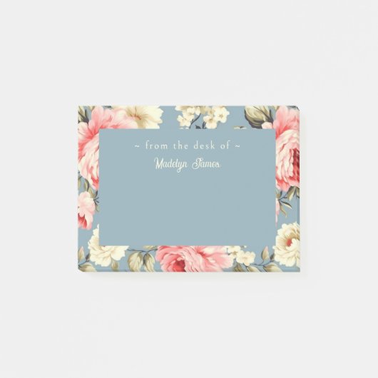Post-it® Cottage Garden Flowers Pattern Personalized (Devant)