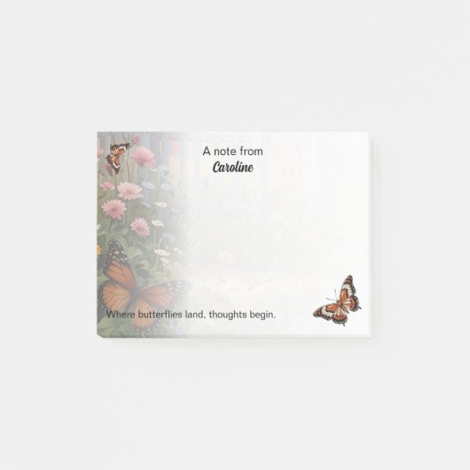 Post-it® Cottage Garden ・ Papillons et fleurs (Devant)