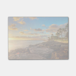 Post-it® Coucher du soleil d'océan au-dessus des roches et