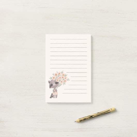 Post-it® Coucou de raton laveur (Sur un bureau)