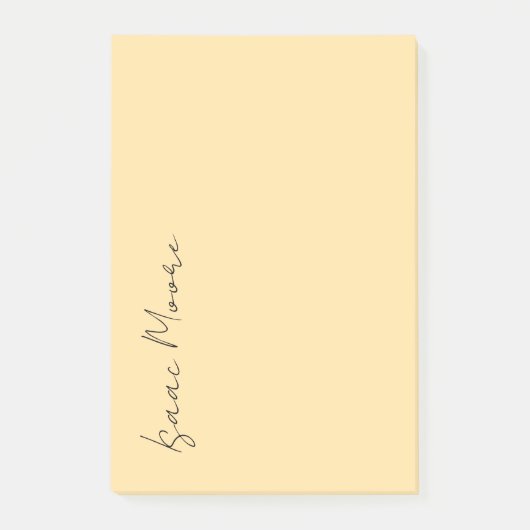 Post-it® Couleur Beige Élégant Simple Nom de Calligraphie S (Devant)