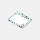 Post-it® Couleur Bleu mignonne avec pattes chatons mignons (Incliné)