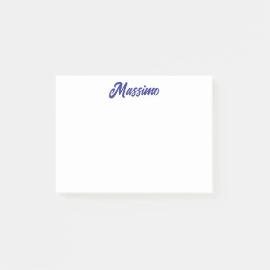 Post-it® Couleur bleu profond, calligraphie moderne simple (Devant)