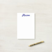 Post-it® Couleur bleu profond Calligraphie moderne simple d (Sur un bureau)