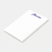 Post-it® Couleur bleu profond Calligraphie moderne simple d (Incliné)