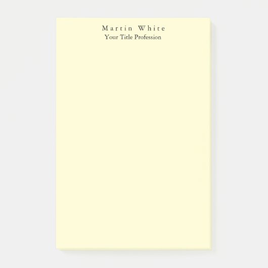 Post-it® Couleur crème clair élégant professionnel moderne (Devant)