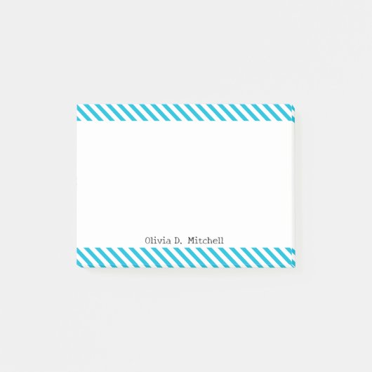 Post-it® Couleur de tendance - Vivid Cyan strié (Devant)