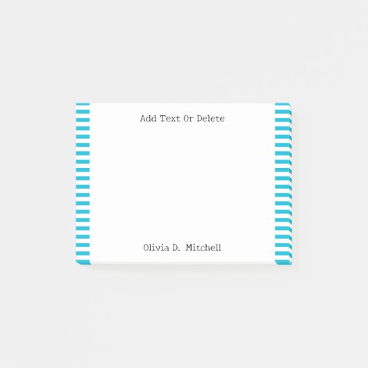 Post-it® Couleur de tendance — Vivid Cyan strié (Devant)