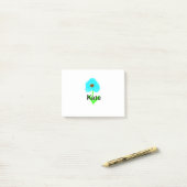 Post-it® Couleur d'eau bleu vert ajouter votre nom texte pe (Sur un bureau)
