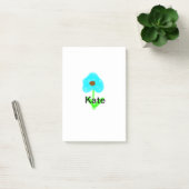 Post-it® Couleur d'eau bleu vert ajouter votre nom texte pe (Bureau)