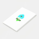 Post-it® Couleur d'eau bleu vert ajouter votre nom texte pe (Incliné)