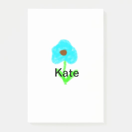 Post-it® Couleur d'eau bleu vert ajouter votre nom texte pe (Devant)