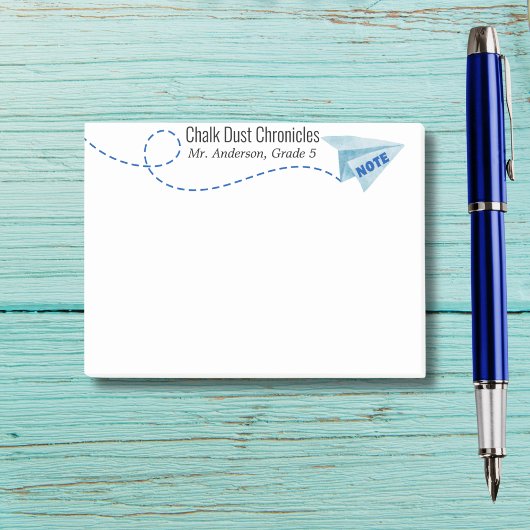 Post-it® Couleur d'eau douce Papier avion avec note, Person