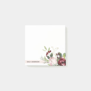 POST-IT® COULEUR D'EAU FLORALE DU PROTÉA BURGOUNDÉ ROSE B
