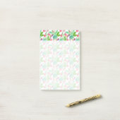 Post-it® Couleur d'eau vive Cactus et Motif succulent (Sur un bureau)