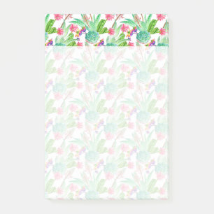Post-it® Couleur d'eau vive Cactus et Motif succulent