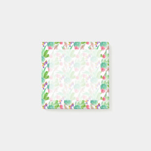 Post-it® Couleur d'eau vive Cactus et Motif succulent