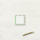 Post-it® Couleur d'eau vive Cactus et Motif succulent (Sur un bureau)