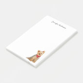 Post-it® Couleur d'eau Yorkie mignonne personnalisée (Incliné)