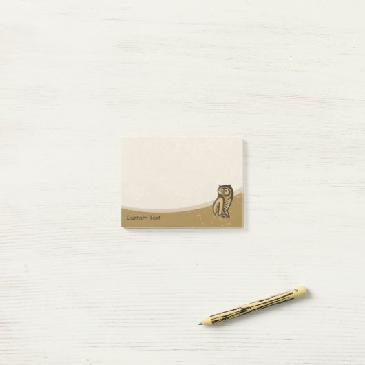 Post-it® Couleur du symbole de hibou (Sur un bureau)