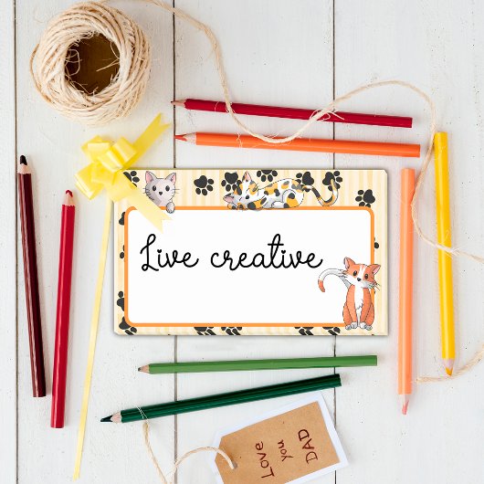 Post-it® Couleur jaune avec pattes chatons mignons 10" x 6"