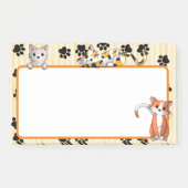 Post-it® Couleur jaune avec pattes chatons mignons 10" x 6" (Devant)