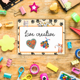 Post-it® Couleur jaune avec pattes chatons mignons 4" x 3" 