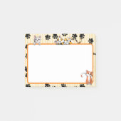 Post-it® Couleur jaune avec pattes chatons mignons 4" x 3"  (Devant)
