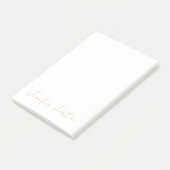 Post-it® Couleur Or Calligraphie Élégant Simple Nom (Incliné)