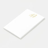 Post-it® Couleur Or Monogramme Initiale Classique Professio (Incliné)