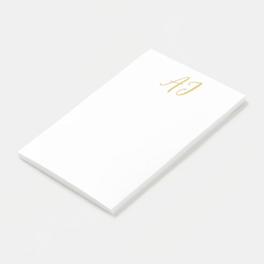 Post-it® Couleur Or Monogramme Initiale Classique Professio (Incliné)