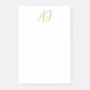 Post-it® Couleur Or Monogramme Initiale Classique Professio