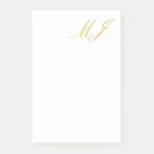 Post-it® Couleur Or Tendance Monogramme Minimaliste Moderne