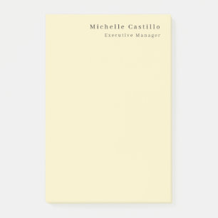 Post-it® Couleur Pastel Crème Minimaliste Moderne Nom Simpl