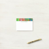 Post-it® Couleur peinte rayée personnalisée (Sur un bureau)
