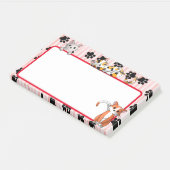Post-it® Couleur rouge avec pattes chatons mignons 10" x 6" (Incliné)