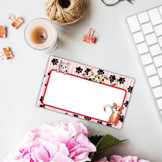 Post-it® Couleur rouge avec pattes chatons mignons 10" x 6"