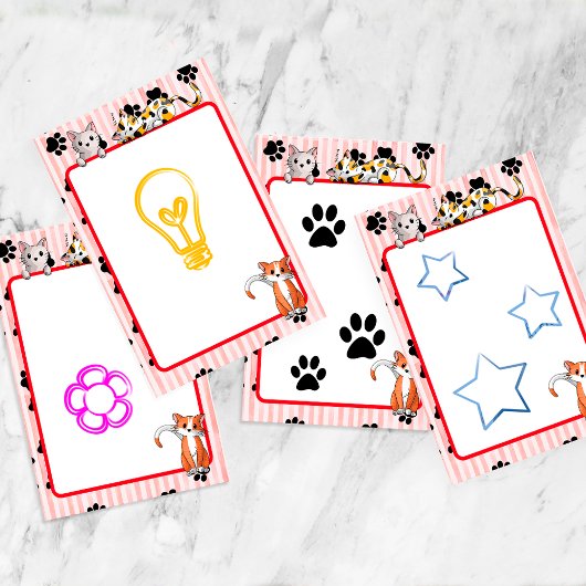 Post-it® Couleur rouge avec pattes chatons mignons 4" x 6"