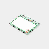 Post-it® Couleur vert mignonne avec pattes chatons mignons  (Incliné)