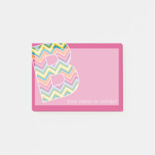 Post-it® Couleur vive Chevron Motif Personnalisé Monogramme