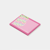 Post-it® Couleur vive Chevron Motif Personnalisé Monogramme (Incliné)