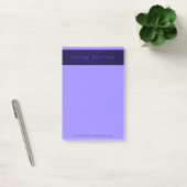 Post-it® Couleurs Deep Purple Modernes | Nom et Monogramme (Bureau)