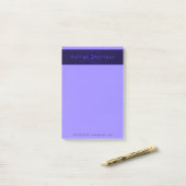 Post-it® Couleurs Deep Purple Modernes | Nom et Monogramme (Sur un bureau)