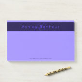 Post-it® Couleurs Deep Purple Modernes | Nom et Monogramme (Sur un bureau)