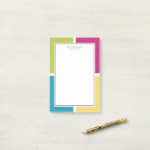 Post-it® COULEURS D'ÉTÉ Quadrants Texte facultatif (Sur un bureau)