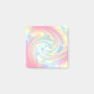 Post-it® Couleurs douces Pastel Swirl Jaune Rose Bleu Abstr