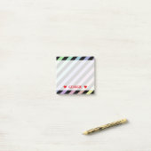 Post-it® Couleurs en pastel légères et rayures noires motif (Sur un bureau)