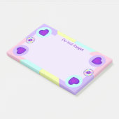 Post-it® Couleurs pastel & coeurs violets battre (Incliné)