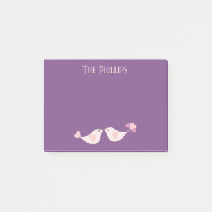 Post-it® Couleurs violettes et roses avec Inséparables