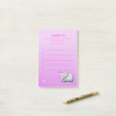 Post-it® Coupable Eléphant Rose Baby Girl Shoying Game (Sur un bureau)